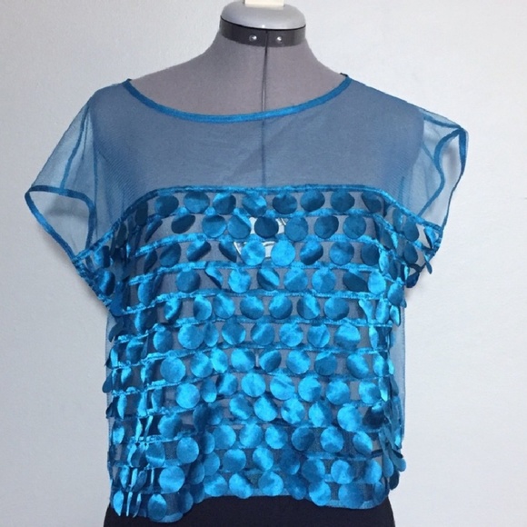 Nwot Forever 21 Confetti Fringe Sheer Top Size M - Picture 1 of 3